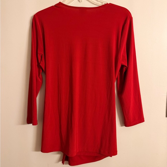 Anne Klein Vibrant Red Wrap Blouse - Picture 5 of 5